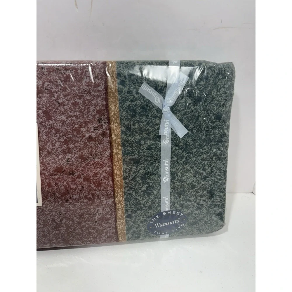 Wamsutta Supercale Plus Fitted Sheet Full Size Green & Red‎ 200 TC Holiday  NEW